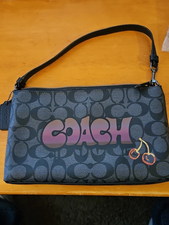 Coach Handbags - Coach Signature Graffiti Large Wristlet
